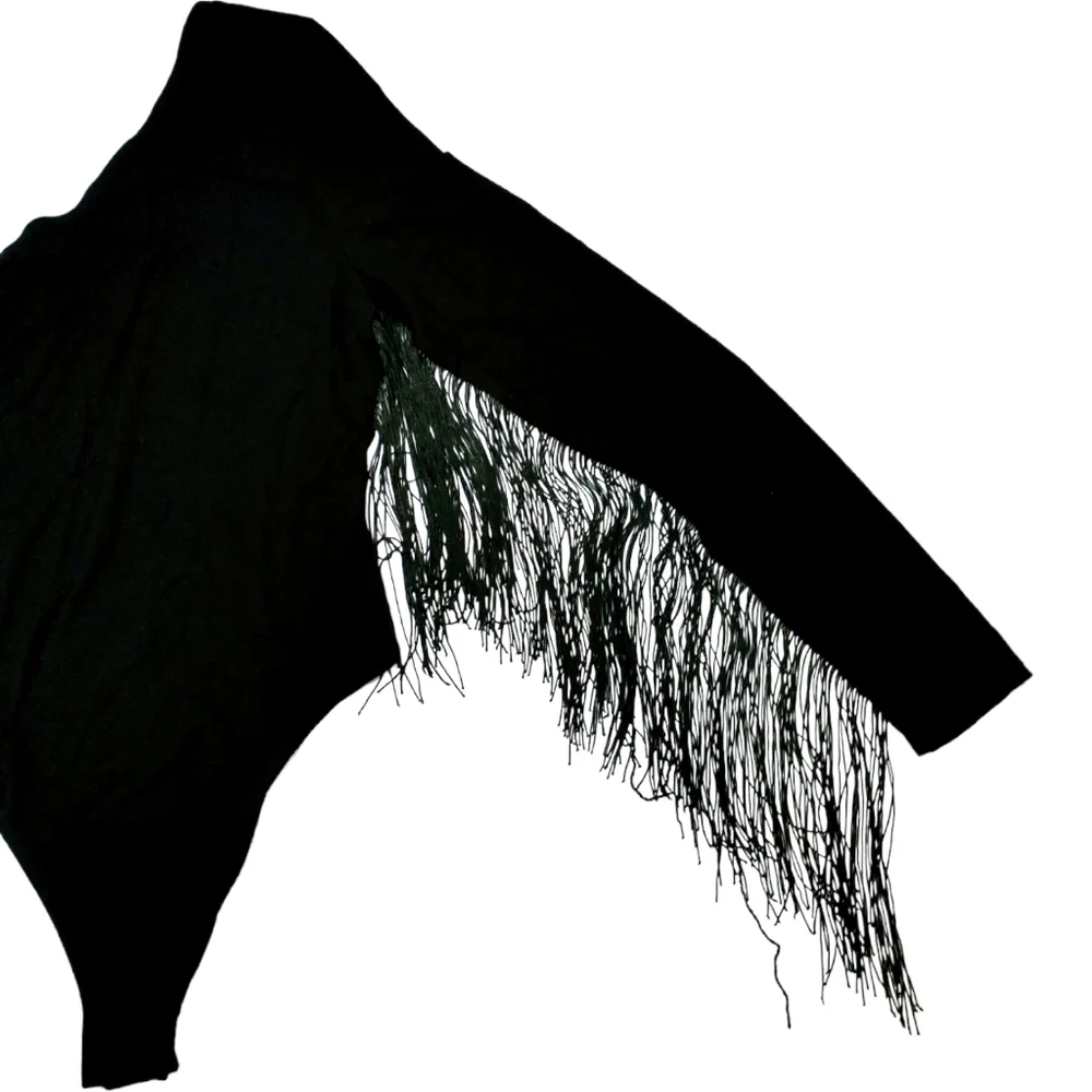 Shein Fringe Trim One Shoulder Bodysuit - Picture 9 of 13